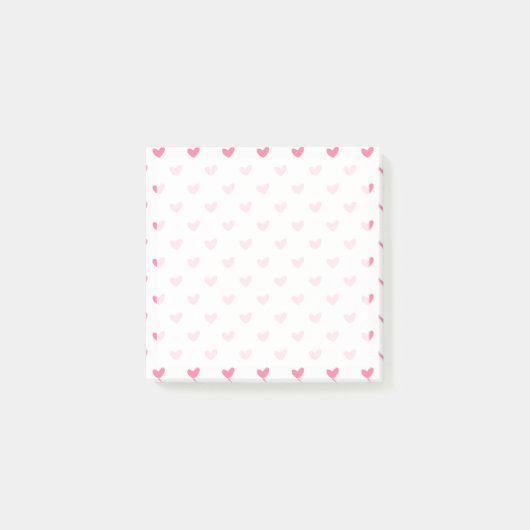 Post-it® Motif minuscule blanc rose élégant de coeur de (Devant)