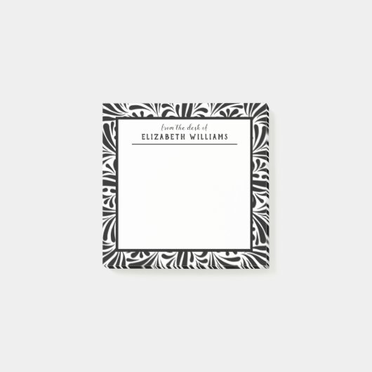 Post-it® Motif moderne moderne noir et blanc (Devant)