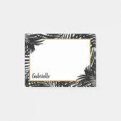 Post-it® Motif moderne Tropical Noir et Blanc Palm Tree (Devant)