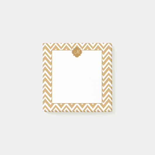 Post-it® Motif Monogram Gold Chevron (Devant)