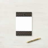 Post-it® Motif Monogram Gold et Black Art Déco (Sur un bureau)