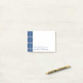 Post-it® Motif Nautical Knit| Ajouter votre nom (Sur un bureau)