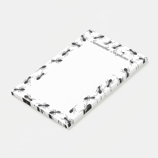 Post-it® Motif noir drôle de fourmis (Incliné)