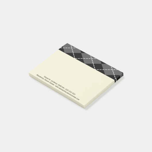 Post-it® Motif noir gris Jacquard (Incliné)
