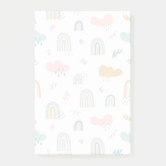 Post-it® Motif nuage Rainbow et pluie amusant (Devant)