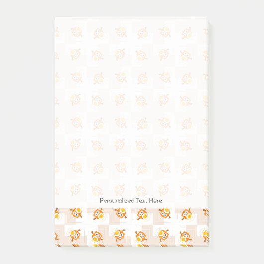 Post-it® Motif orange d'illustration de hibou (Devant)