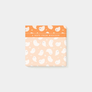 Post-it® Motif Orange Ghost Doodle