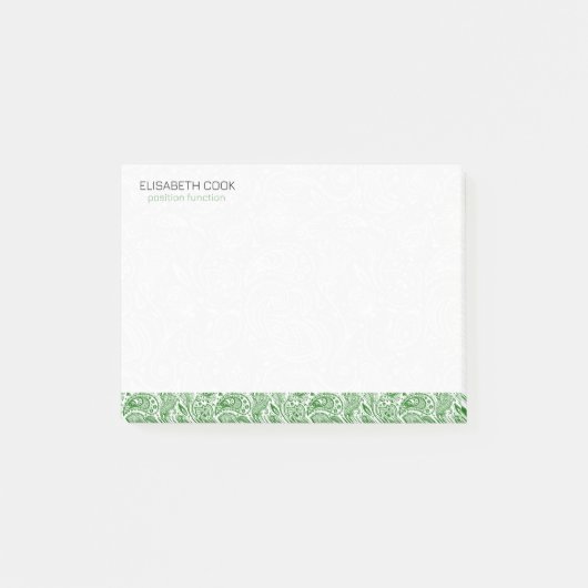 Post-it® Motif Paisley vert et blanc (Devant)