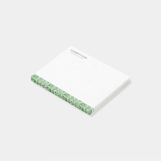 Post-it® Motif Paisley vert et blanc (Incliné)
