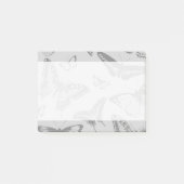 Post-it® Motif Papillon, Motif De Papillons, Gris (Devant)
