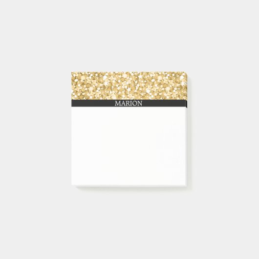 Post-it® Motif Parties scintillant Blanc Et Or (Devant)