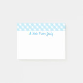 Post-it® Motif Pastel Blue En vichy (Devant)