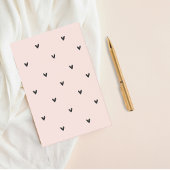 Post-it® Motif Pastel Moderne Rose et Coeurs Noirs