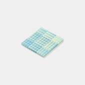 Post-it® Motif patchwork à carreaux jaunes et bleus (Incliné)