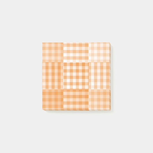 Post-it® Motif patchwork à carreaux orange et blanc (Devant)