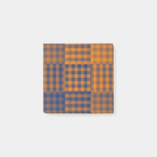Post-it® Motif patchwork à carreaux orange violet (Devant)