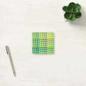Post-it® Motif Patchwork à Carreaux Vert Bleu Jaune (Bureau)