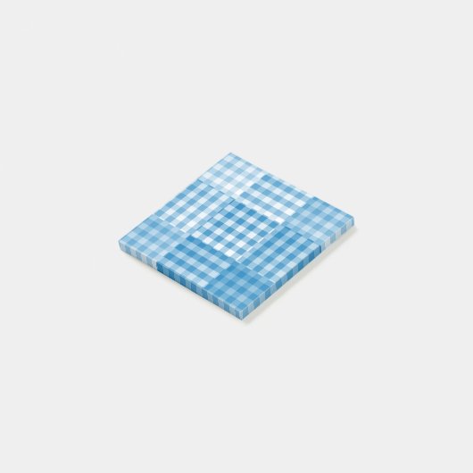 Post-it® Motif patchwork bleu (Incliné)