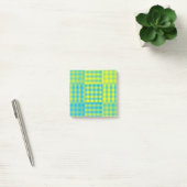 Post-it® Motif Patchwork Damier Bleu Jaune (Bureau)