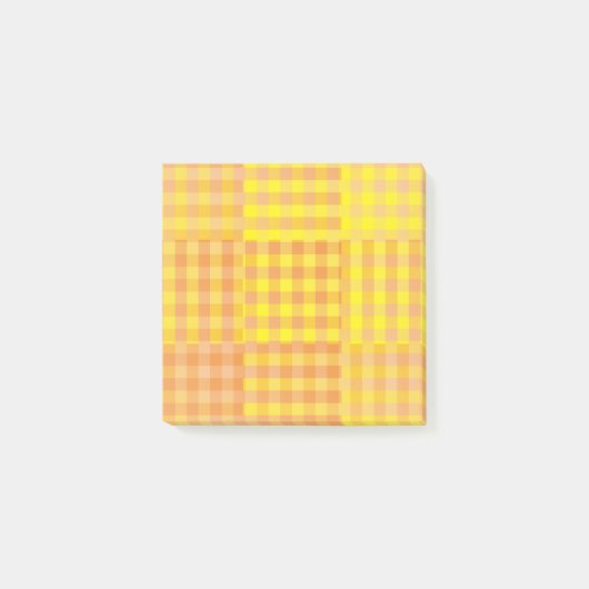 Post-it® Motif patchwork damier jaune orange (Devant)