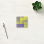 Post-it® Motif patchwork damier jaune violet (Bureau)