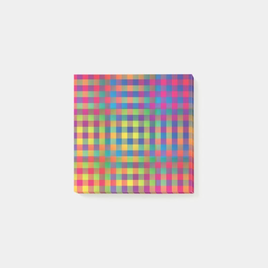 Post-it® Motif patchwork damier rose orange jaune (Devant)