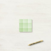 Post-it® Motif Patchwork Damier Vert Blanc (Sur un bureau)