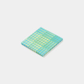 Post-it® Motif Patchwork Damier Vert Bleu Jaune (Incliné)