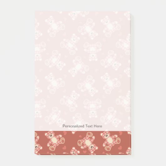 Post-it® motif patchwork d'ours (Devant)