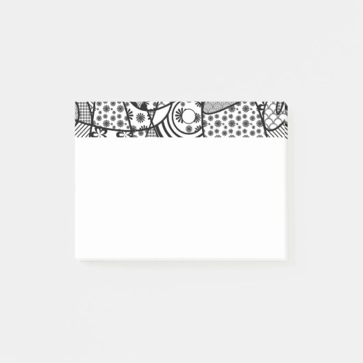 Post-it® Motif Patchwork Noir & Blanc 02 (Devant)
