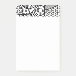 Post-it® Motif Patchwork Noir & Blanc 02