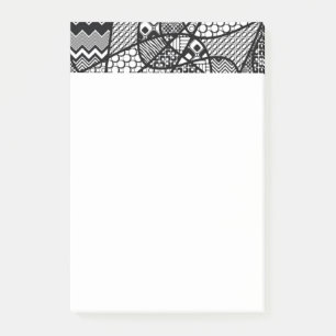 Post-it® Motif Patchwork Noir & Blanc 05