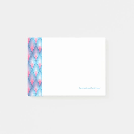 Post-it® Motif Pétal Turquoise Et Rose (Devant)