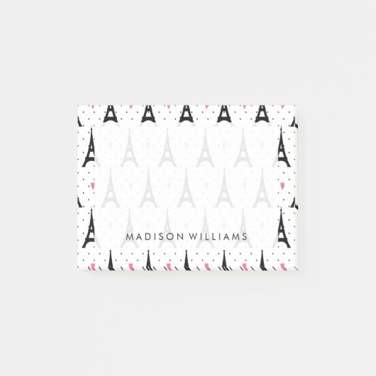 Post-it® Motif Pois et coeurs de la Tour Eiffel (Devant)