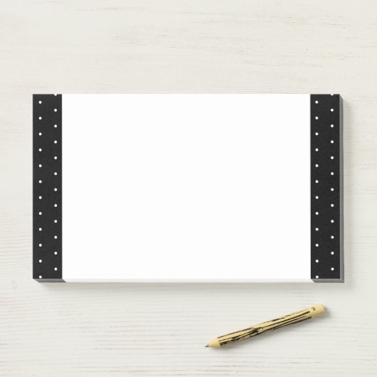 Post-it® Motif Pois minuscule noir et blanc Preppy (Sur un bureau)