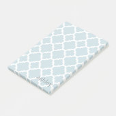 Post-it® Motif Quatrefoil bleu clair Nom personnalisé (Incliné)