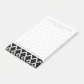 Post-it® Motif Quatrefoil noir et blanc Ikat (Incliné)