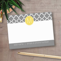 Motif Quatrefoil tendance avec adresse et monogram