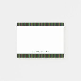 Post-it® Motif rayé vert vintage profond personnalisé