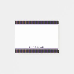 Post-it® Motif rayé violet profond vintage personnalisé
