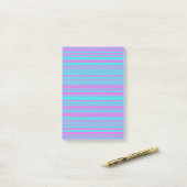 Post-it® Motif Rayures Rose Violet Bleu (Sur un bureau)