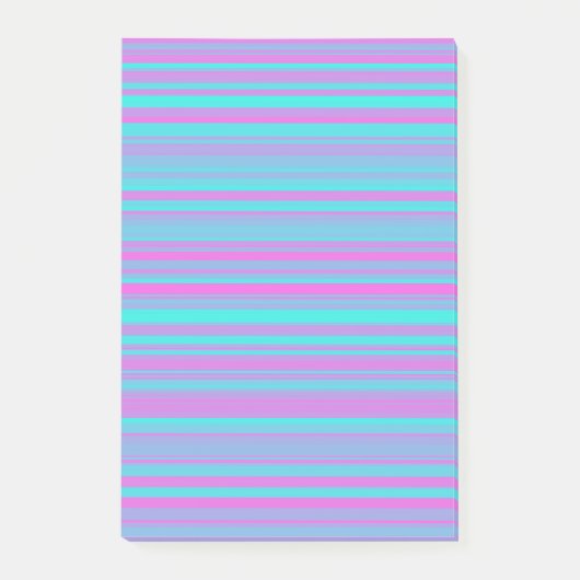 Post-it® Motif Rayures Rose Violet Bleu (Devant)