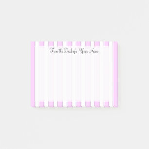 Post-it® Motif rayures roses et blanches 4" x 3" Stickies