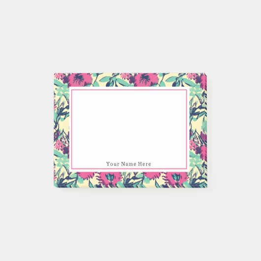 Post-it® Motif rose chaud floral (Devant)