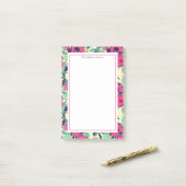 Post-it® Motif rose chaud floral (Sur un bureau)
