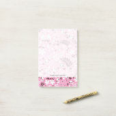 Post-it® motif rose des oiseaux et des fleurs mignons (Sur un bureau)