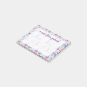 Post-it® Motif rose et bleu d'aquarelle de palmier (Incliné)