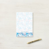 Post-it® Motif rose et bleu de chien de camouflage (Sur un bureau)