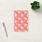 Post-it® Motif rose Kawaii avec crème glacée aux fraises (Bureau)