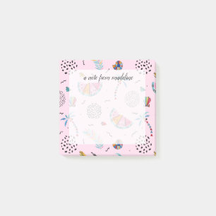 Post-it® Motif rose tropical de style de Memphis